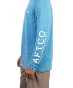 Bmtoutdoors Fishing Apparel AFTCO SAMURAI HEATHERED LS HOODED T-SHIRT